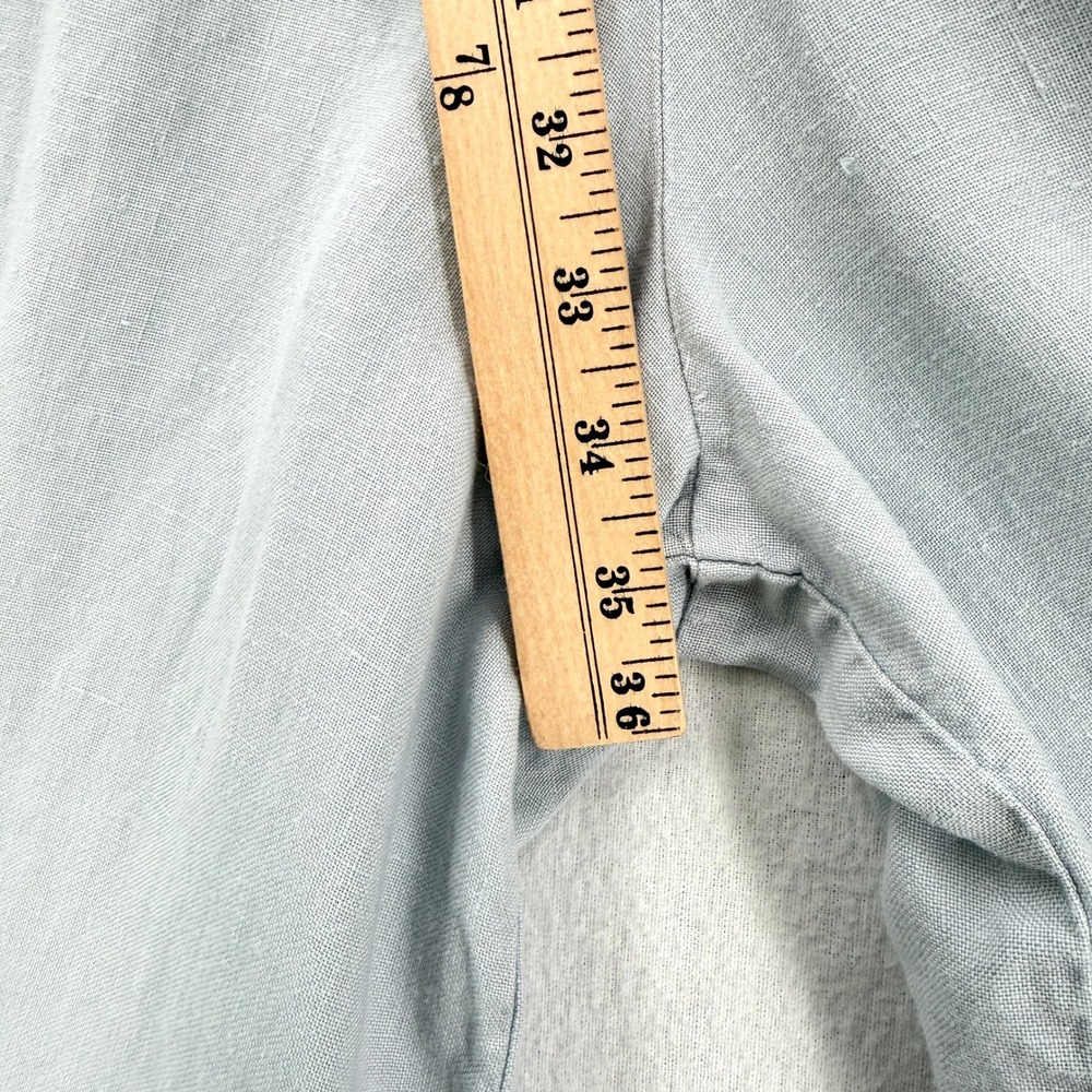 not PERFECT LINEN Palma Jumpsuit Women XL Blue Button Front Sleeveless Wide Leg - Picture 7 of 14